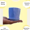 blue ceramic pots