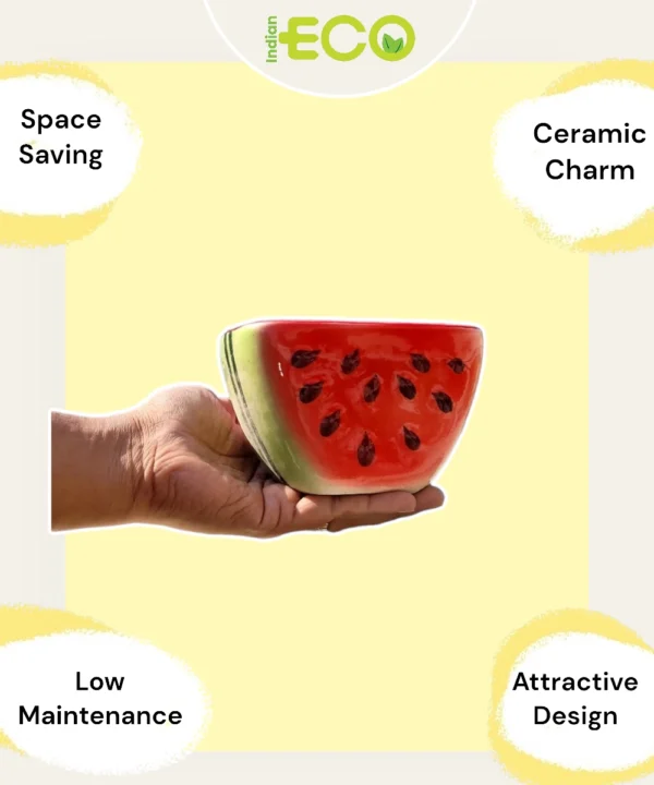 watermelon shape ceramic pot