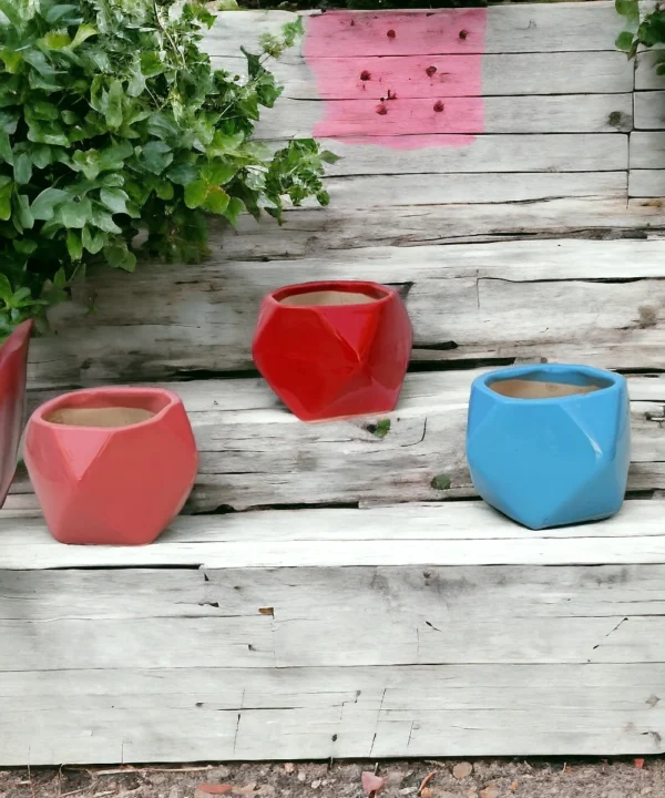 diamond ceramic pot for gardening
