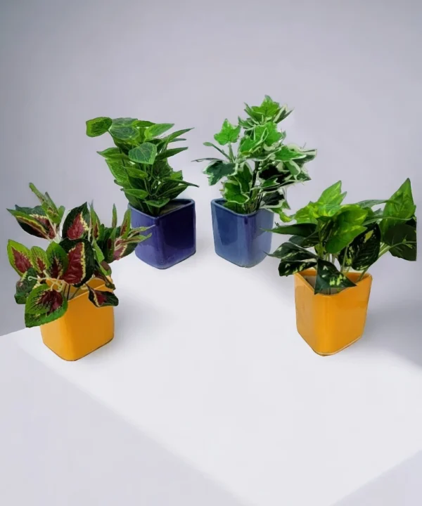 set of 4, triangle ceramic pot for home decore
