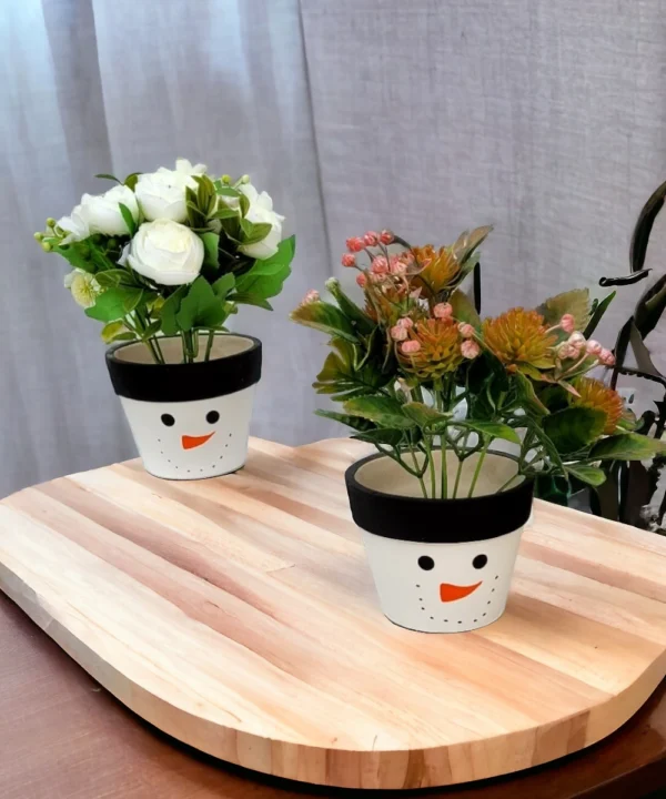smiley ceramic pot for home gardening