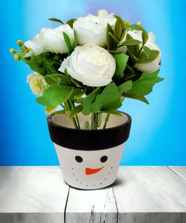 smiley ceramic pot for home gardening