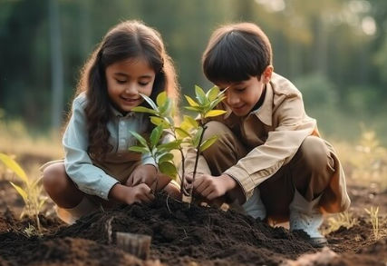 kids planting